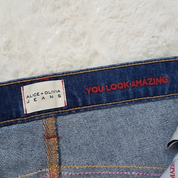 Alice + Olivia Rainbow Stitch High Waist Jeans - Picture 8 of 11